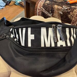 Steve Madden Black Crossbody Bag with White Logo